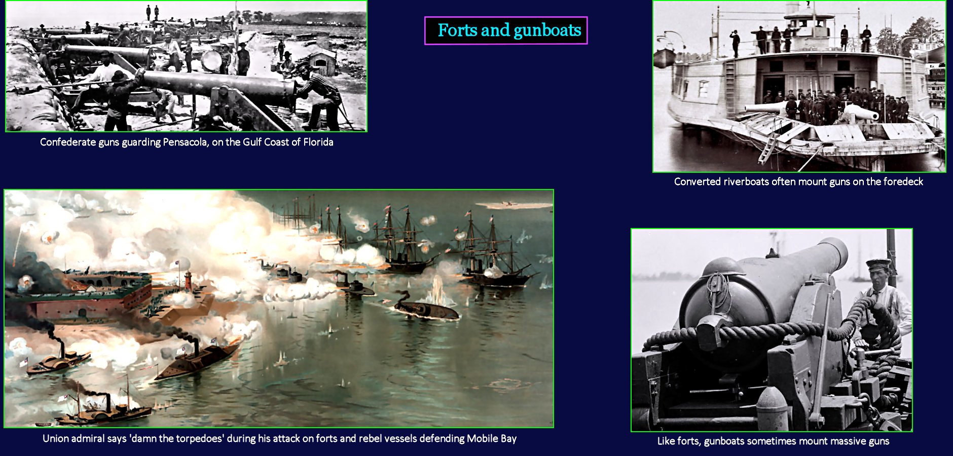 Forts and gunboats, Civil War